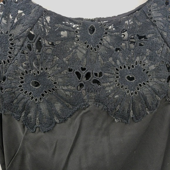 LELA ROSE Dress‎ Size 4 Black Floral Lace Sheath LBD Party Cocktail Silk Lined - Picture 7 of 16